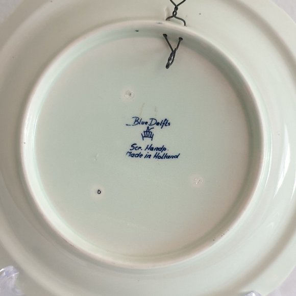 Blue Delft Handpainted Distel Hanging Plate Dutch Pottery - Picture 2 of 3